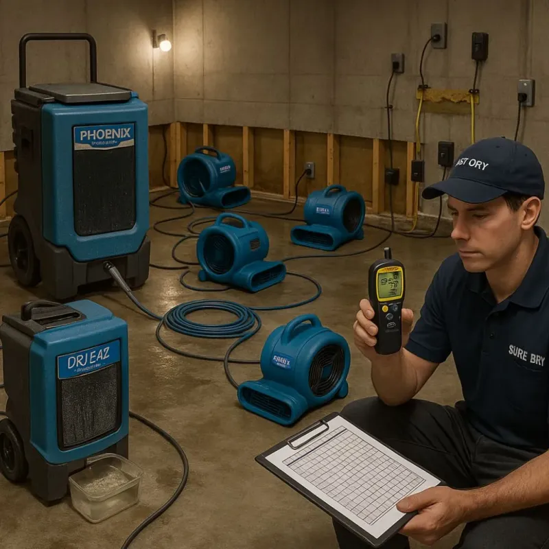 Structural Drying and Dehumidification process in Toa Baja, PR